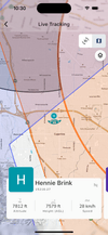 Live tracking view on phone