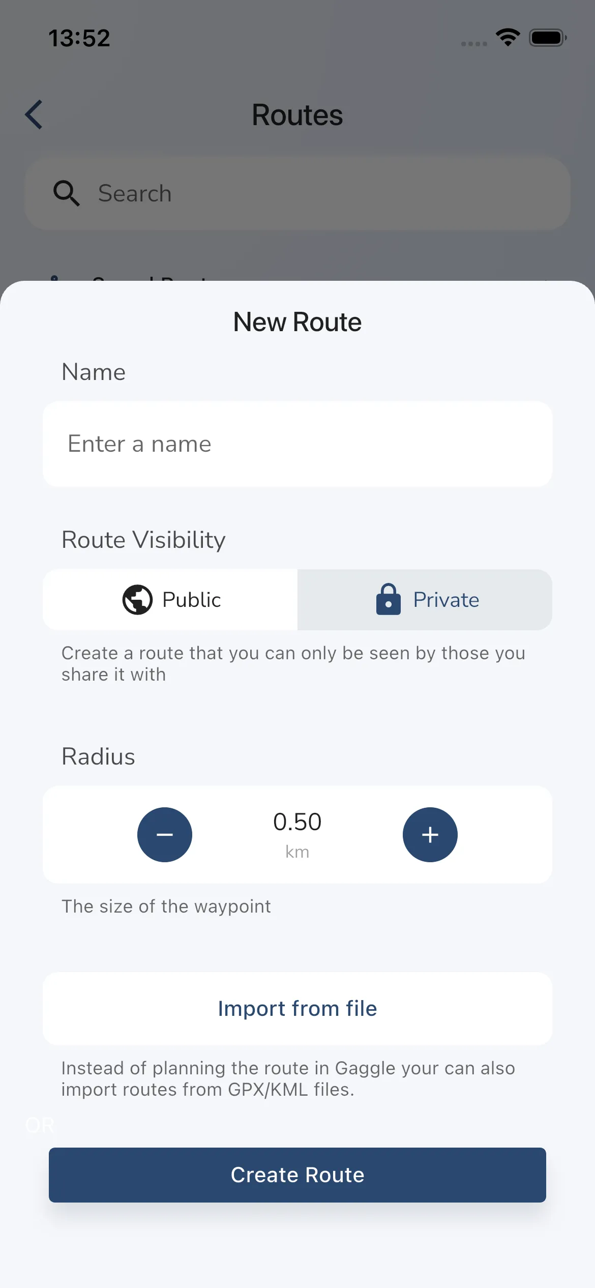 Route Create